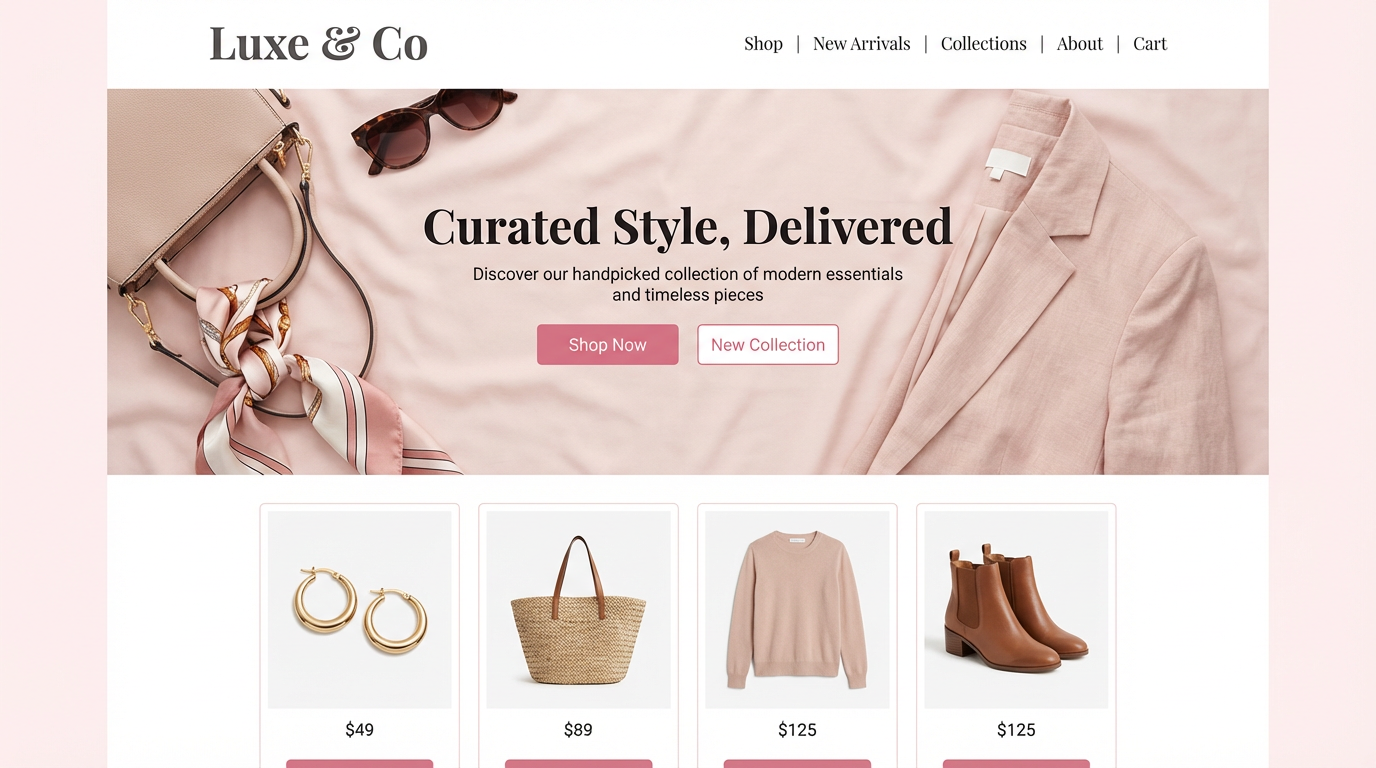 Luxe & Co — Retail website design